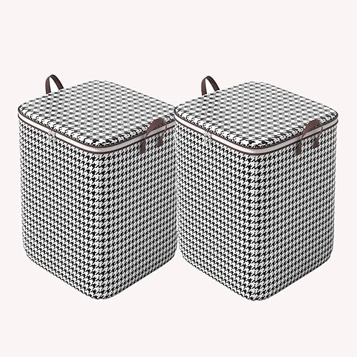 Miniatura 1 de AOKLEY Paquete de 2 bolsas de almacenamiento grandes, contenedores de almacenamiento plegables para armario, contenedores de almacenamiento con asas