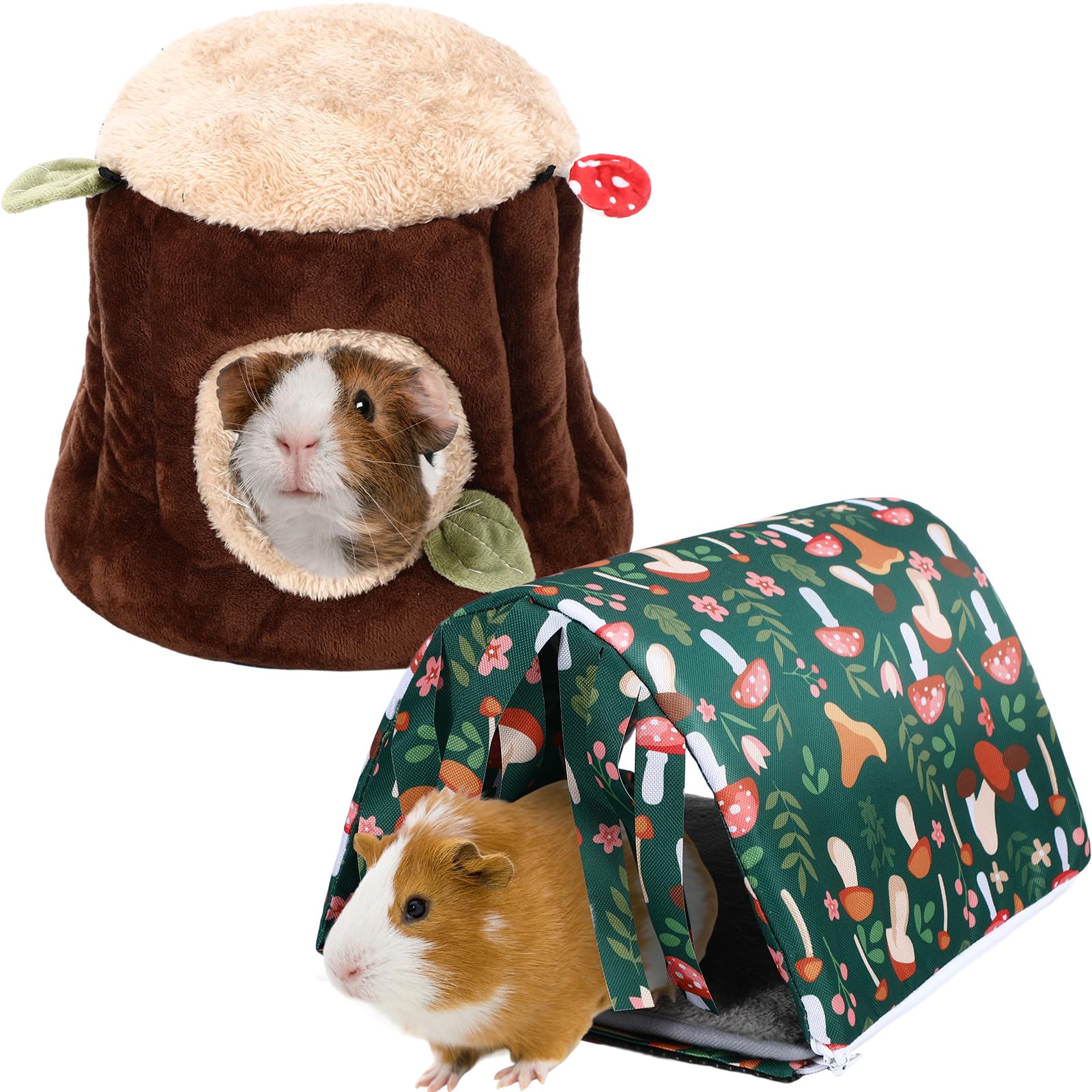 Abbylike Meerschweinchen-Versteck waschbar Meerschweinchentunnel und weiches Kaninchenbett Kleintiere Käfig Zubehör für Hamster Chinchilla Frettchen Häschen 2 Stück