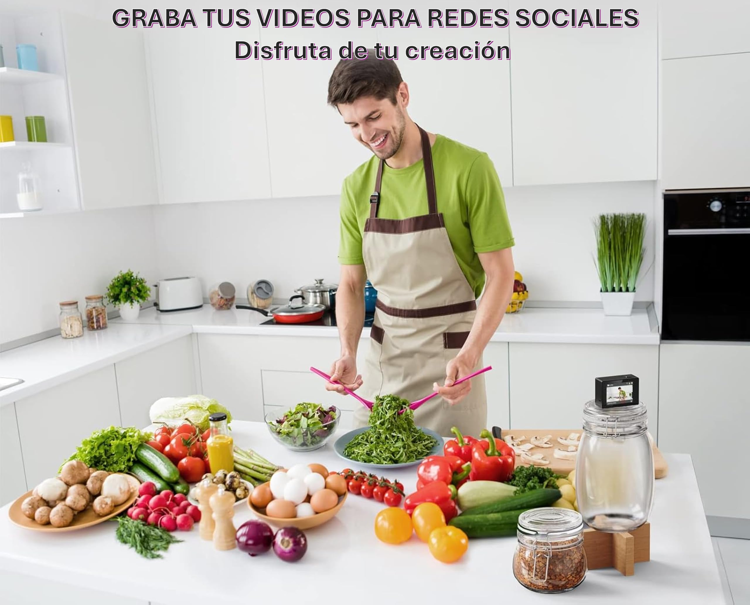 Cámara Deportiva y Accion 4K 30FPS, 20MP, Sumergible, Resistente al agua, Videocámara de Casco, WiFi con EIS Antivibración, Cámara Subacuática Buceo 30M con Micrófono Integrado, con Accesorios