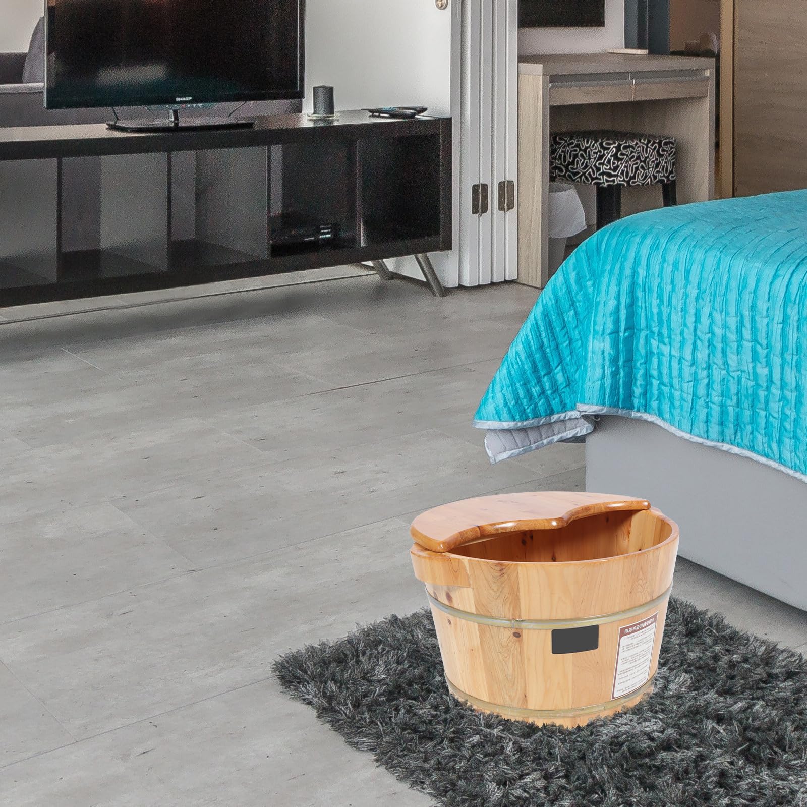Fußbadewanne Leicht zu Reinigen mit Deckel und Großem Fassungsvermögen Isolierte Fußwanne für Zuhause