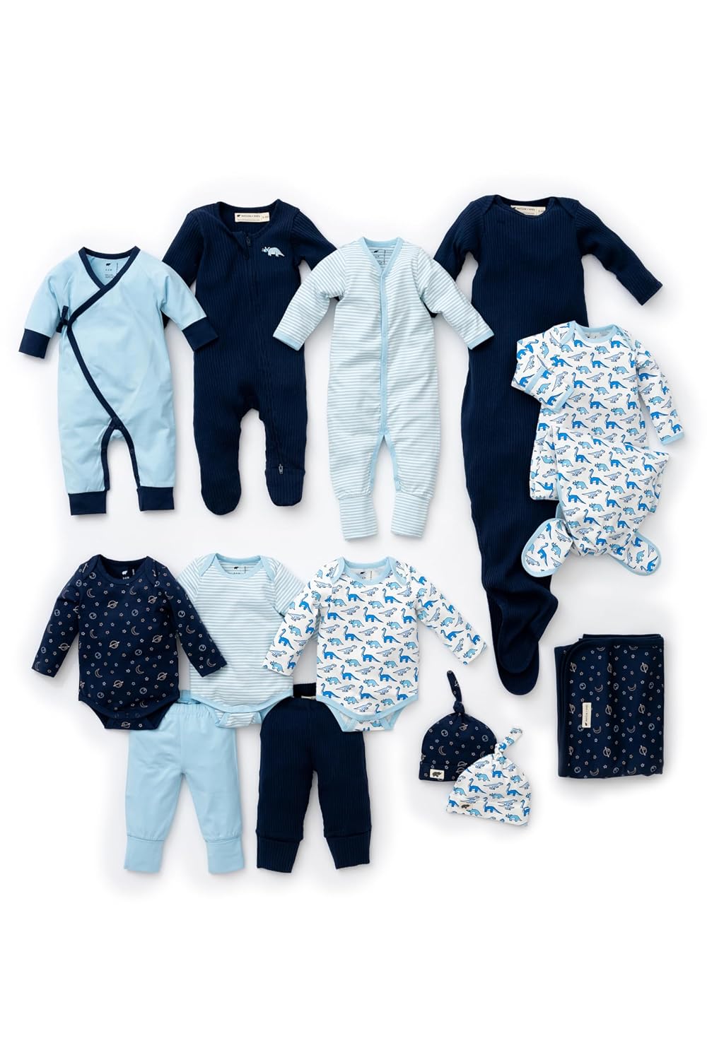 MONICA ANDY Soft Start Box Organic Cotton Baby Clothes Set Super Soft 13-Piece Newborn Infant Baby Gift Set