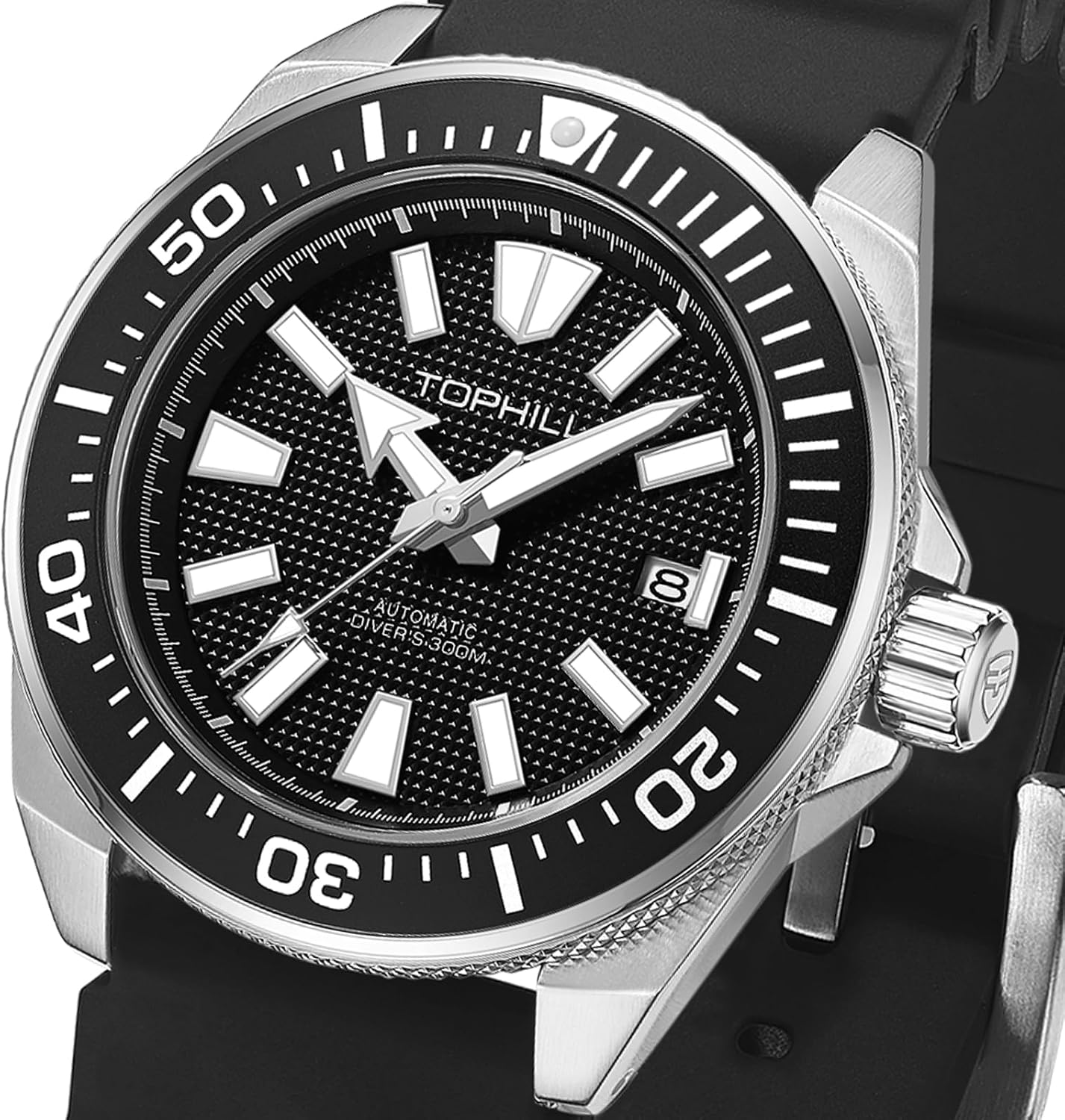 TOPHILL Pro Dive Watches for Men 43.5mm 30Bar Diver Watch NH35 Automatic Mechanical Sapphire Luminous Diving Waterproof Wrist Watch TD008G