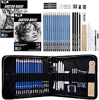 Vista 8 de H & B Lápices de boceto profesionales de 9 piezas, lápices mate para bocetos, juego de lápices de boceto para dibujo, sombreado y bocetos