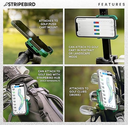 Miniatura 51 de Stripebird - Soporte magnético para teléfono original de golf - Accesorio para carrito de golf - Soporte delgado para teléfono inteligente - Celda