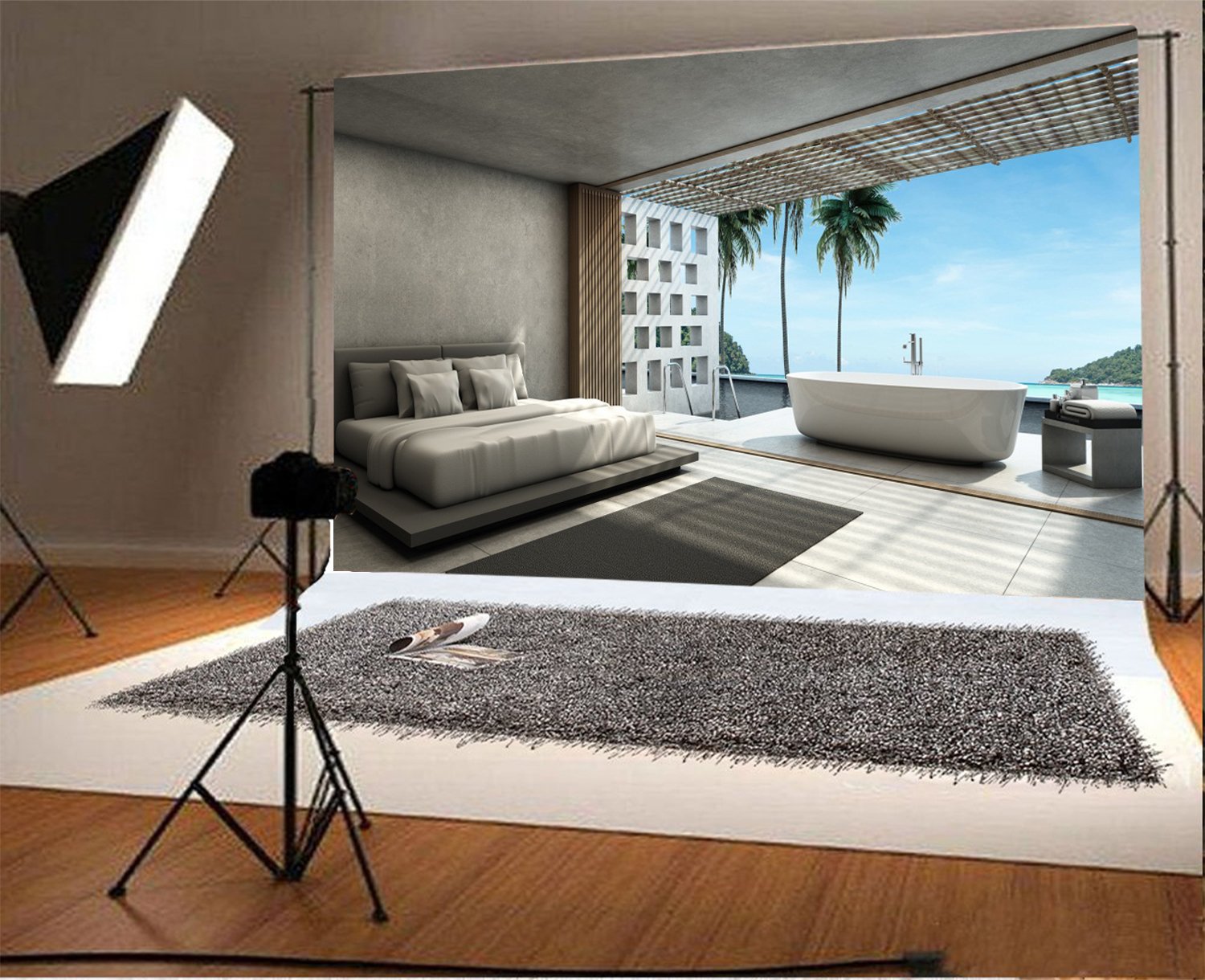 Backdrop Floor Yeele 10x8ft Empty Room Backdrop Modern Classic Wooden ...
