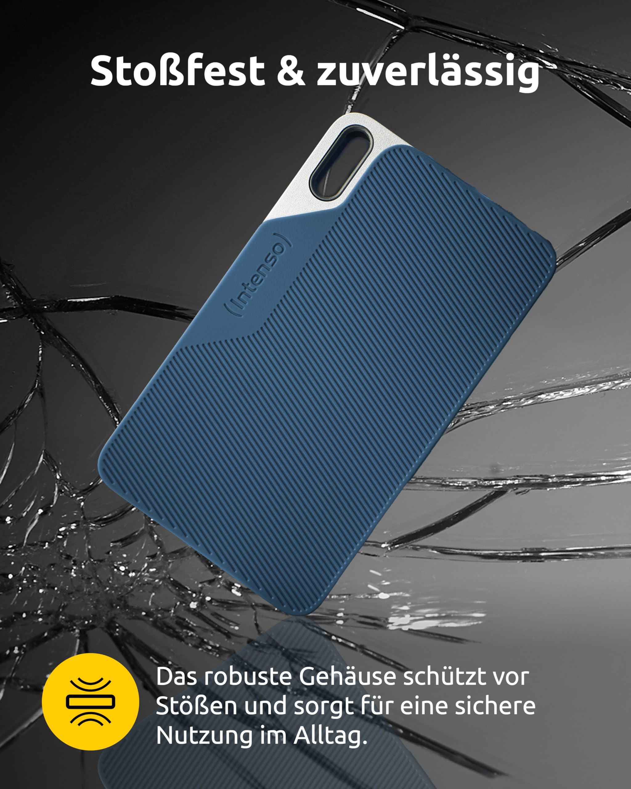 Intenso Externe SSD TX100 500GB – USB 3.2 Gen 1x1 (5 Gbps), bis zu 500 MB/s – schneller Speicher für PC, Laptop, Mac, PS5, PS4 & Xbox – kompakt & stoßfest