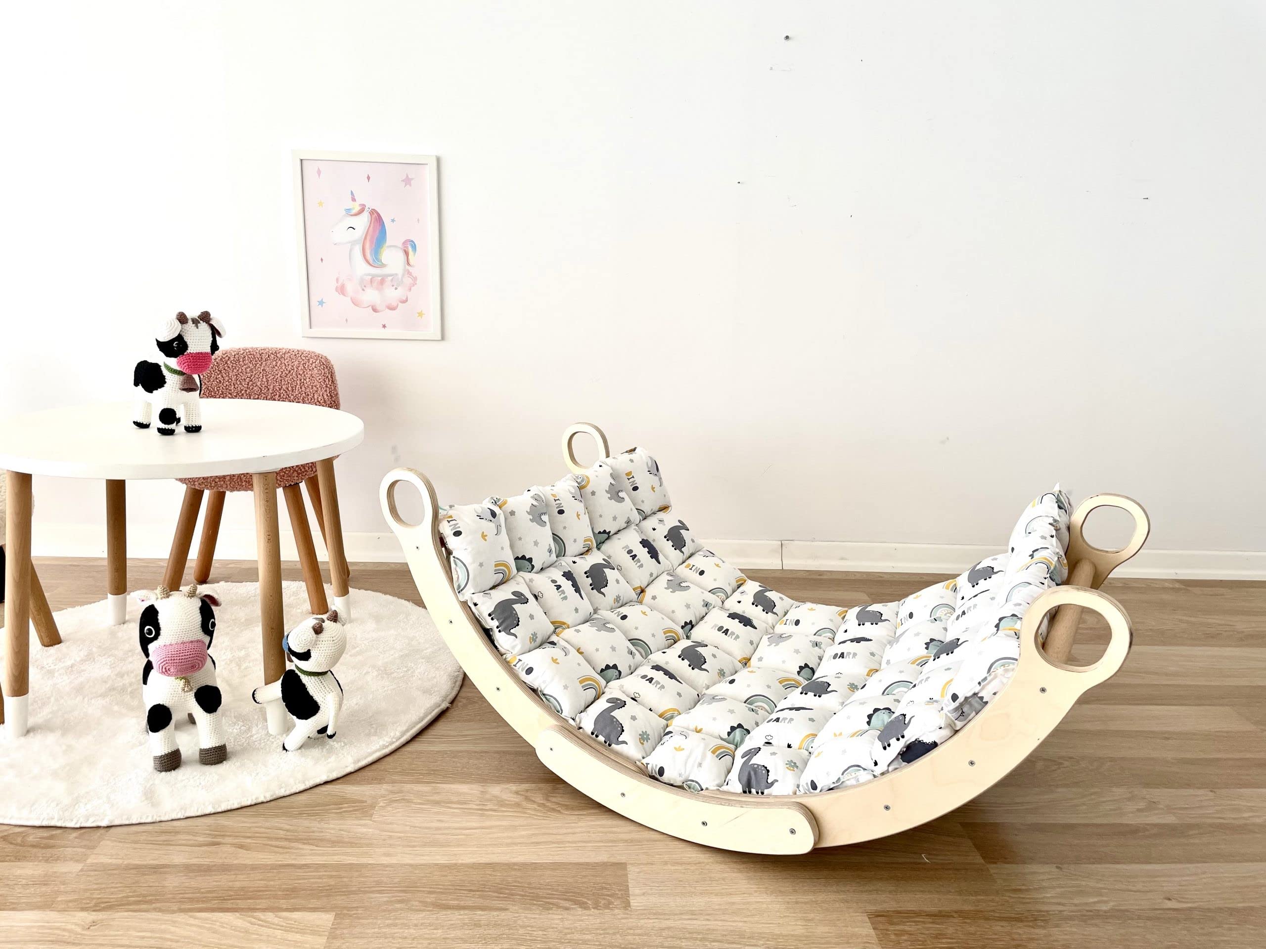Montessori - Cojín de arco de escalada Waldorf Rocker para niños
