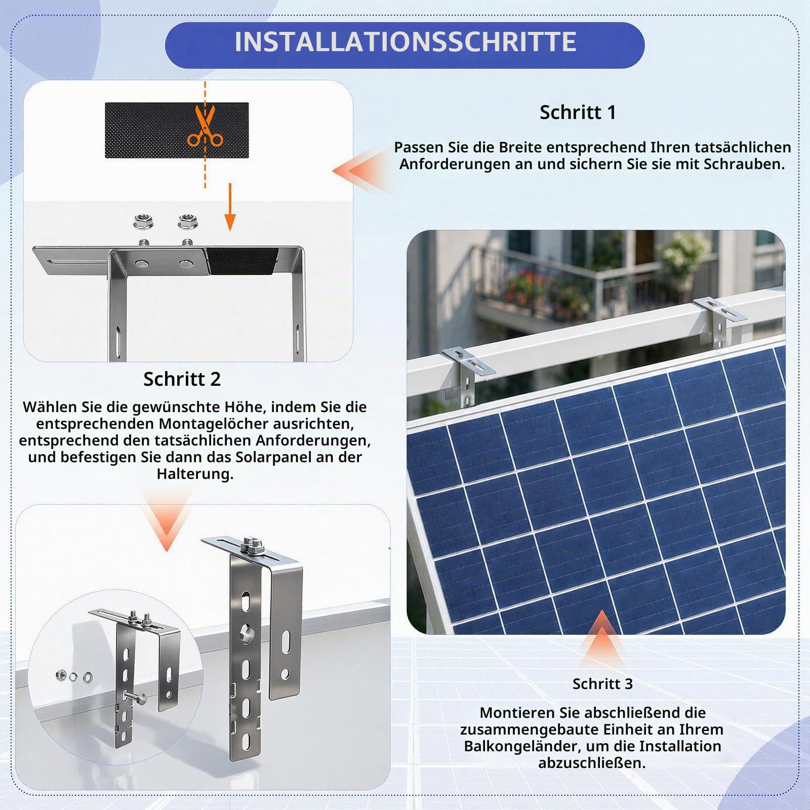 Balkonkraftwerk Halterung Balkon Solarpanel Halterung