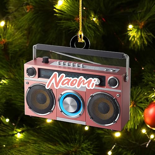 Adorno de radio personalizado 2025, adorno de radio retro personalizado, cinta de cassette, adornos retro, adornos de radio de Navidad, adornos de