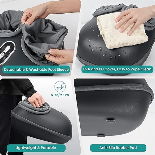 Miniatura 21 de Nekteck - Masajeador de pies Shiatsu con calor relajante, terapia de amasamiento profundo, compresión de aire, alivia el dolor de pies y mejora