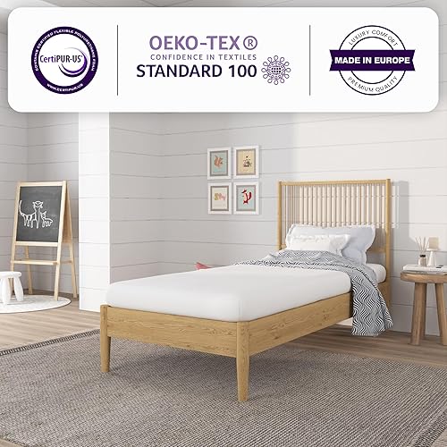 Miniatura 7 de NapQueen Colchón tamaño individual de 5 pulgadas, colchón azul de espuma viscoelástica, sensación media, certificado CertiPUR-US, colchón de cama