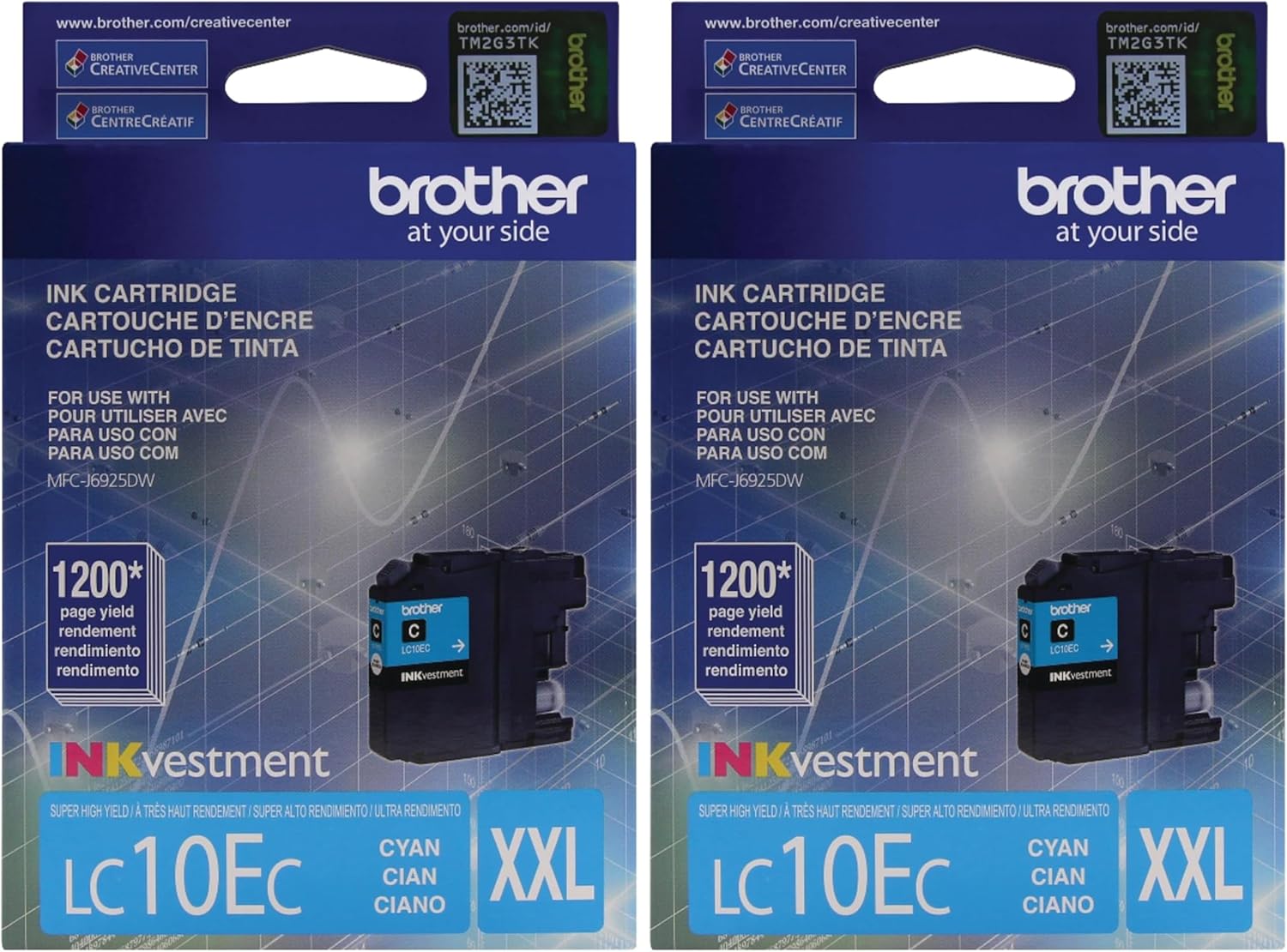 Brother Printer LC10EBK Super High Yield Black Ink Cartridge (Pack of 2)
