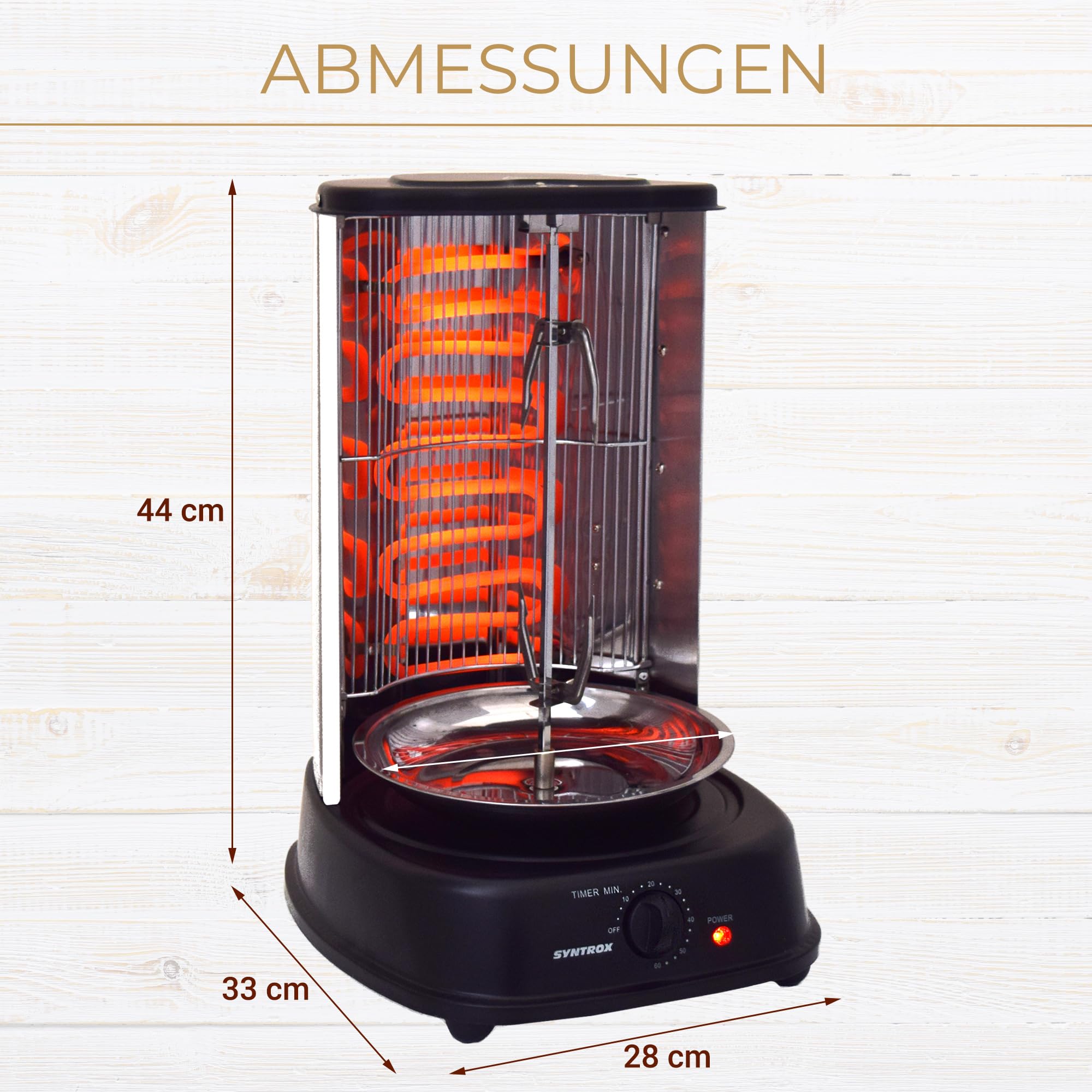 Syntrox Germany Chef Grill RO-2000W-21 L BSS Dönergrill Gyrosgrill Hähnchengrill