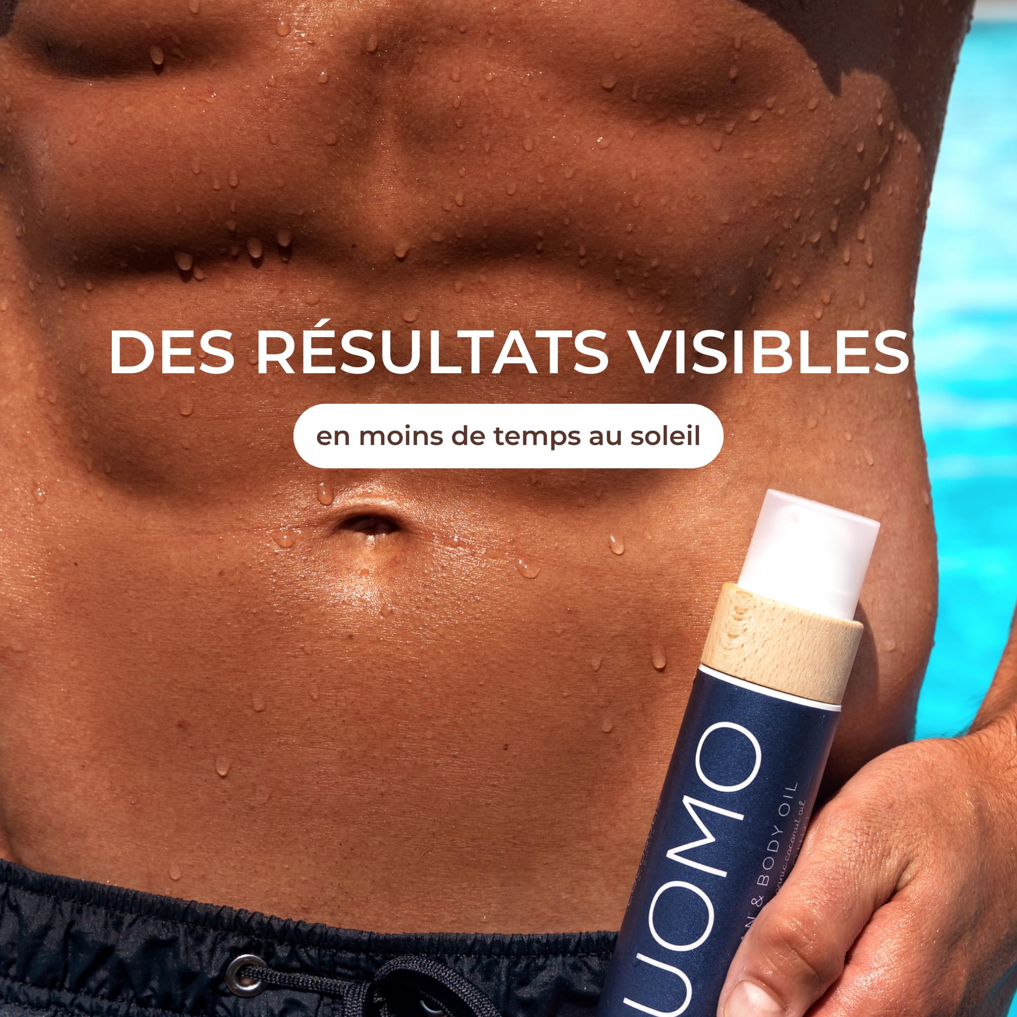 COCOSOLIS UOMO Accélérateur de bronzage pour homme - Huile de bronzage bio avec vitamine E et parfum de BLACK COCONUT un bronzage intensif rapide - Sublimateur de bronzage (110)