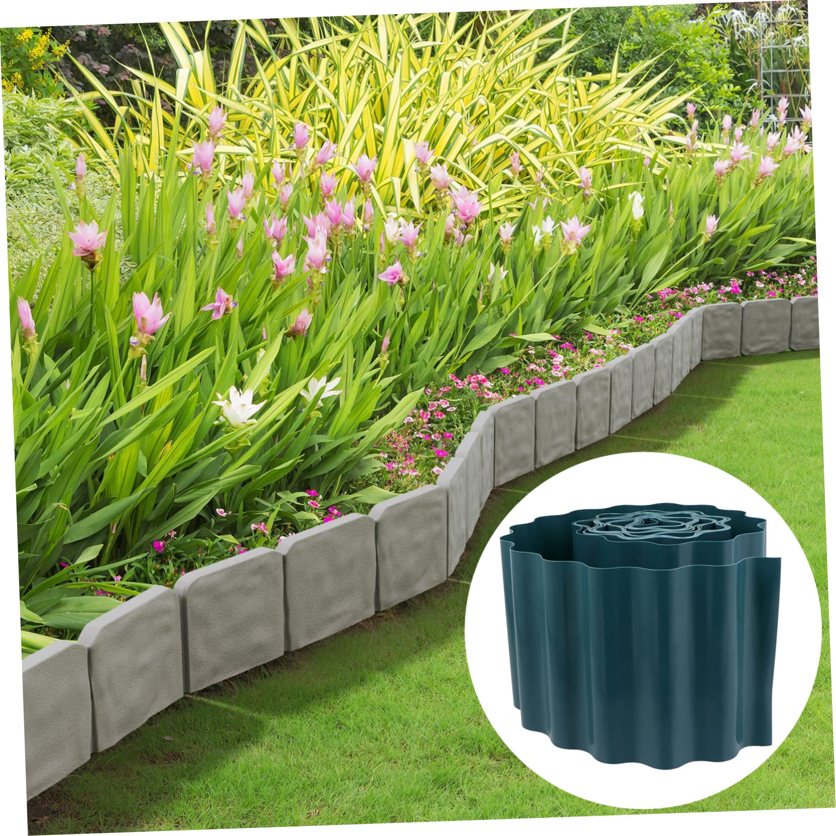 SUPVOX 2rollos Bordura De Jardín Flexible De Plástico Cercado Decorativo para Césped y Flores Resistente para Patios y