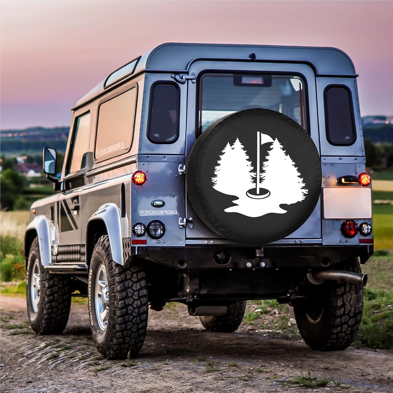 Golf Spare Tire Cover Wheel Protectors Weatherproof Universal Wheel Cover for Trailer RV SUV Truck Camper Travel Trailer 15 Inch
