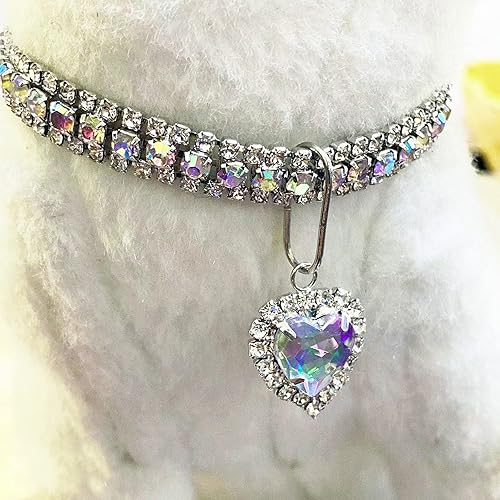 Collar para mascotas con diamantes de imitación, collar brillante de 3 filas de diamantes de cristal, collar de boda con diamantes de imitación