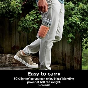 Ninja Blast Max, Portable Blender + Twist & Go, Personal Smoothie, Blend, Ice Crush, 3 Programs, Cordless, 22 oz removable Vessel, Dishwasher Safe, Leakproof, Silver, BC251SL