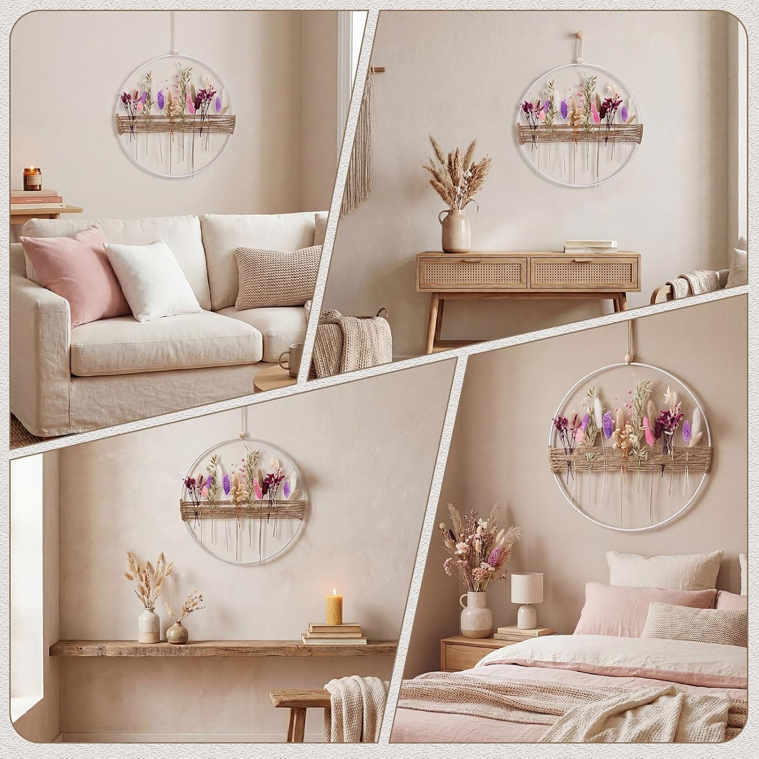 Yuntau 13.78 Inch Flower Macrame Wall Decor Boho Macrame Decor, Elegant