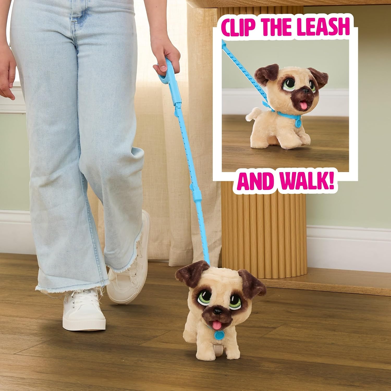 FurReal Poop-a-Lots Pug Interactive Walking Plush Puppy with Leash image 3