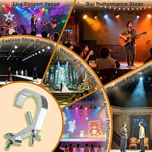 Miniatura 2 de Abrazadera C abrazaderas O abrazaderas gancho cuerda de seguridad dispositivo para colgar cuerda, utilizado para mover el haz de cabeza, luz LED par