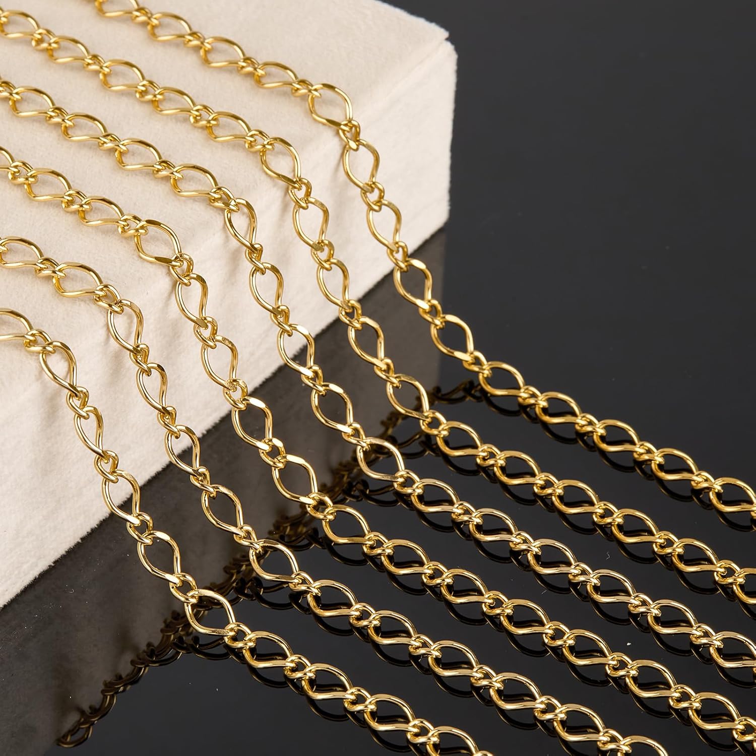 KYUNHOO 5 Meters Gold Chain for Jewelry Making Soldered Rhombic Chain Link Gold Plated Stainless Steel Chains on Bulk for Chain Jewelry DIY - Image 6