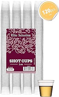 Elite Selection Shot Glasses | 1 Oz. Clear Plastic Disposable Cups | Perfect Party Shot Cups for Shots, Tasting, Sauce, Dips | Pack of 120 - coolthings.us