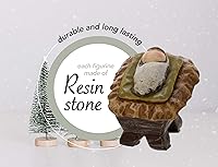 Vista 4 de Burton and Burton 12 Piece Premium Nativity Set, Includes 11 Resin Figurines - A King is Born Scene Including Baby Jesus, Mary and Joseph