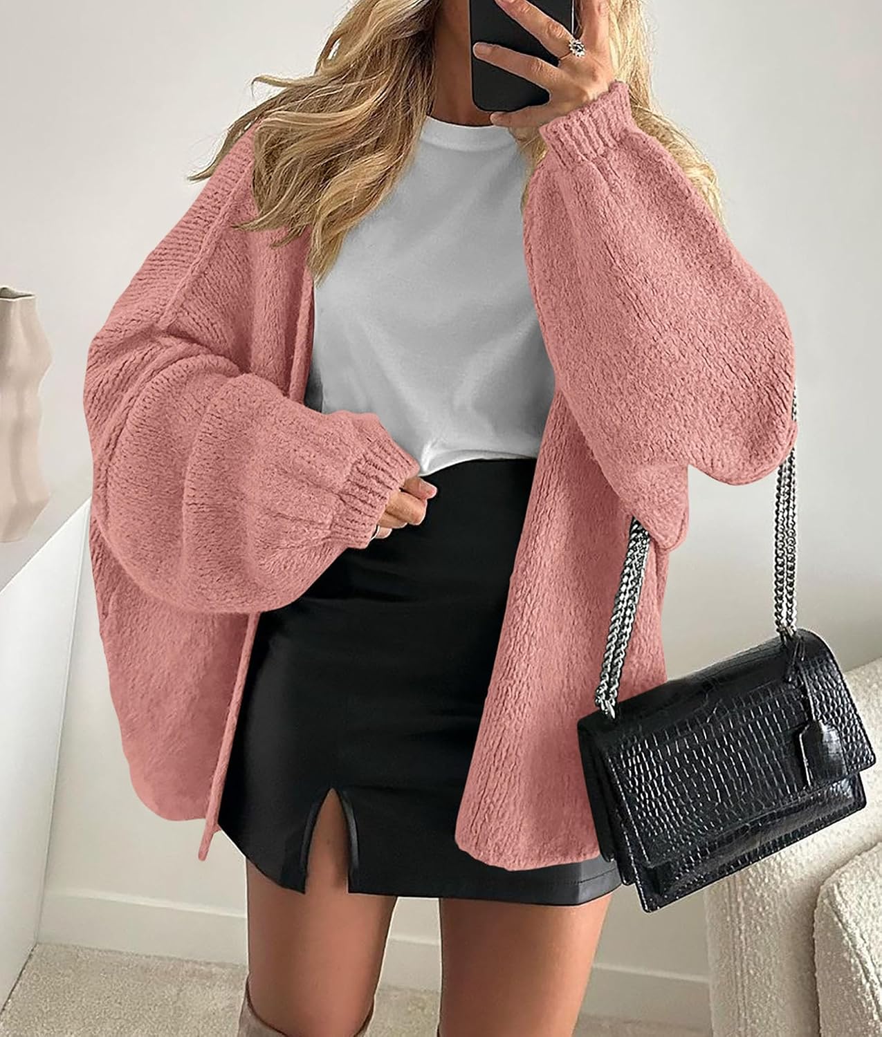  Womens Open Front Oversized Cardigan Sweaters thumbnail