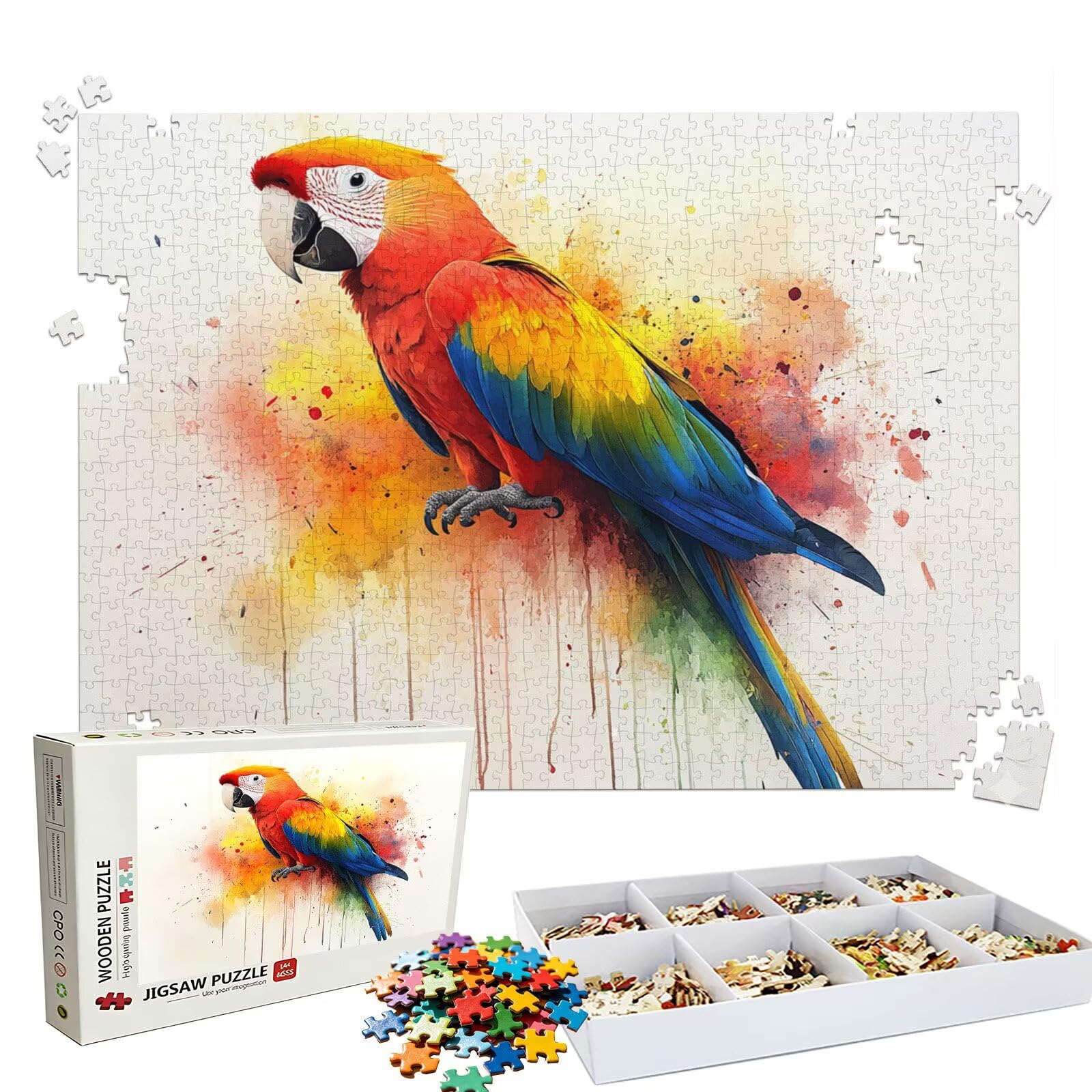 Puzzle 2000 Pezzi astratto Pappagallo(3), Puzzle 2000 Pièces Challenge Impossible, Puzzles 99.5x70.5 cm Taglia Grande Adulti, Giochi Educativo per Famiglie, Idea Regalo Decorazioni Casa W3H-701