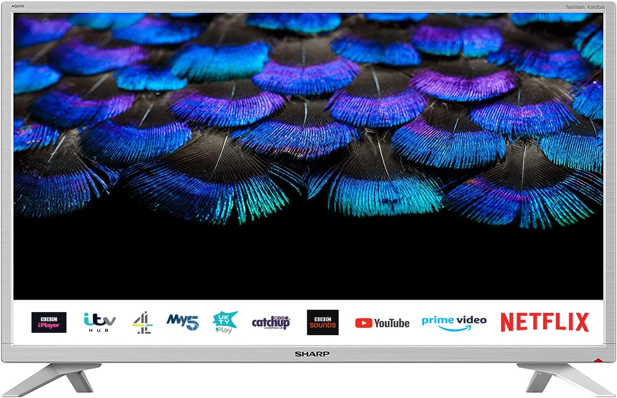 Sharp 1T-C32BC2KH2FW 32 Inch HD Ready LED Smart TV with Freeview Play, 3 x HDMI, USB Media - White
