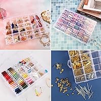 Vista 6 de OUTUXED Caja Organizadora de Plástico Transparente de 36 Cuadrículas con Divisores de Compartimentos Ajustables, Caja de Colección de Rocas