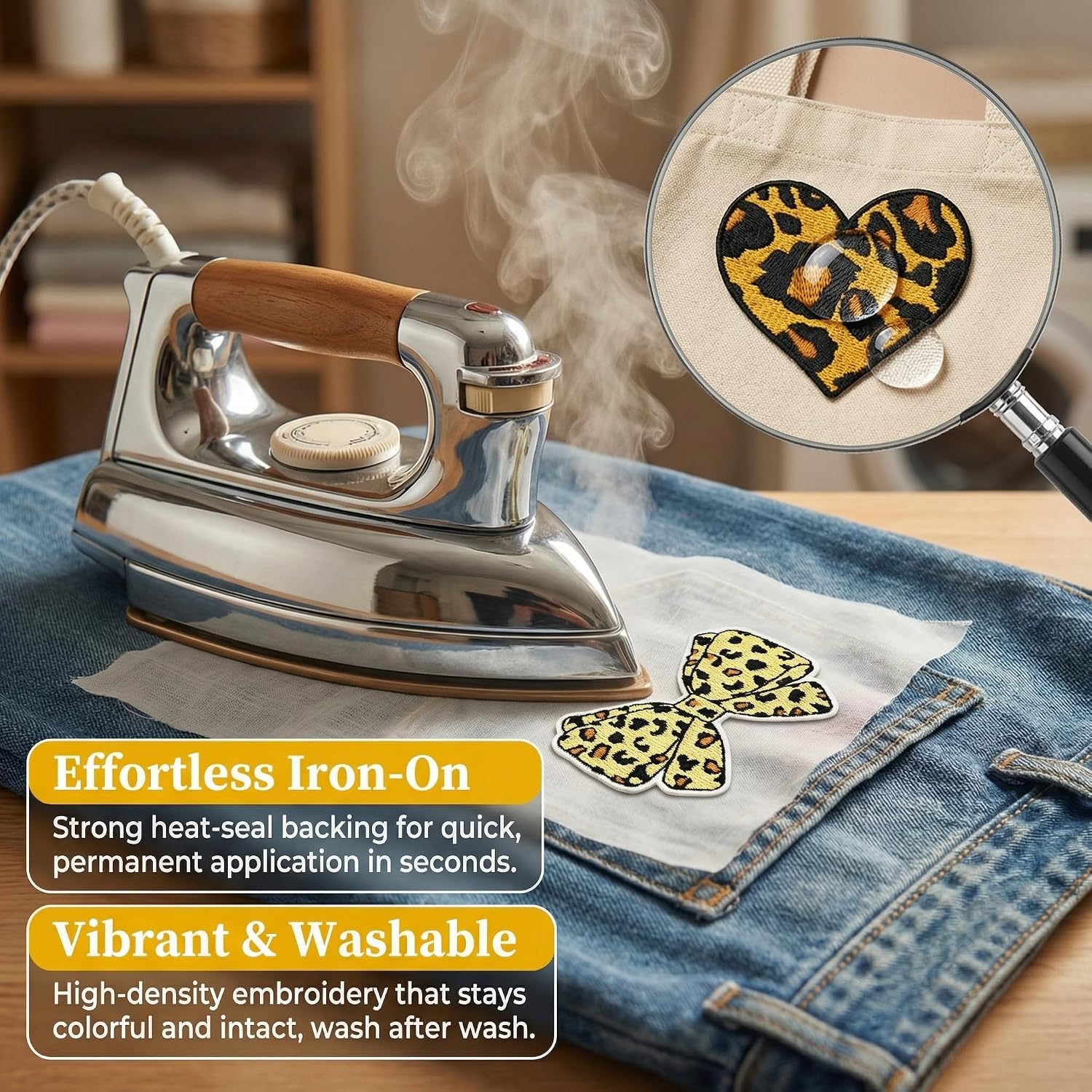 28PCS Leopard Print Patches, Trendy Animal Pattern Embroidered Appliques for Clothes, Jackets, Hats & Bags, Iron-On or Sew-On Set
