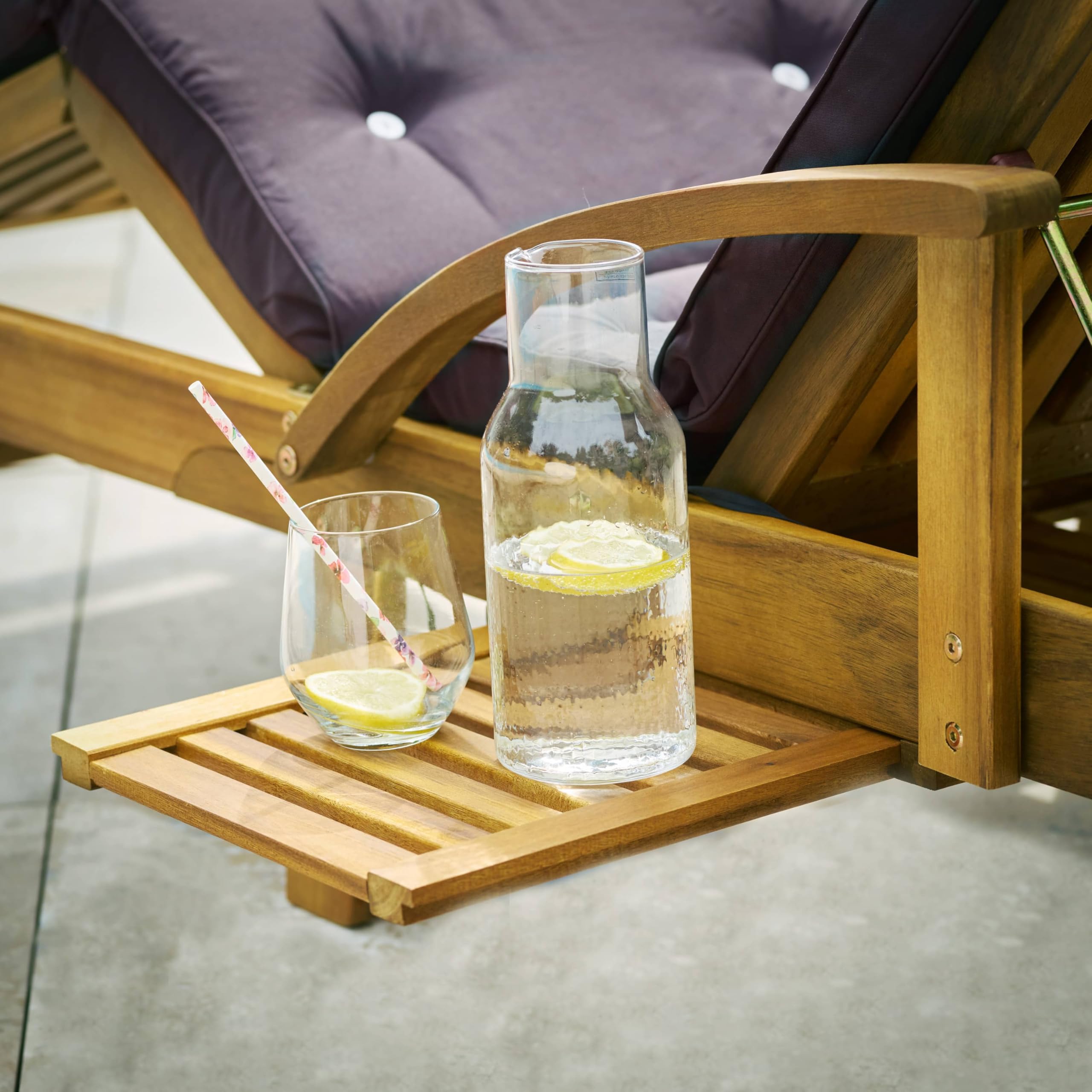 Casaria® Sonnenliege Holz inkl. Auflage Rot 320kg Belastbar 2 Personen Klappbar Gartenliege Räder 195x55cm Verstellbar Ablage Akazie Liege Terrasse Wetterfest
