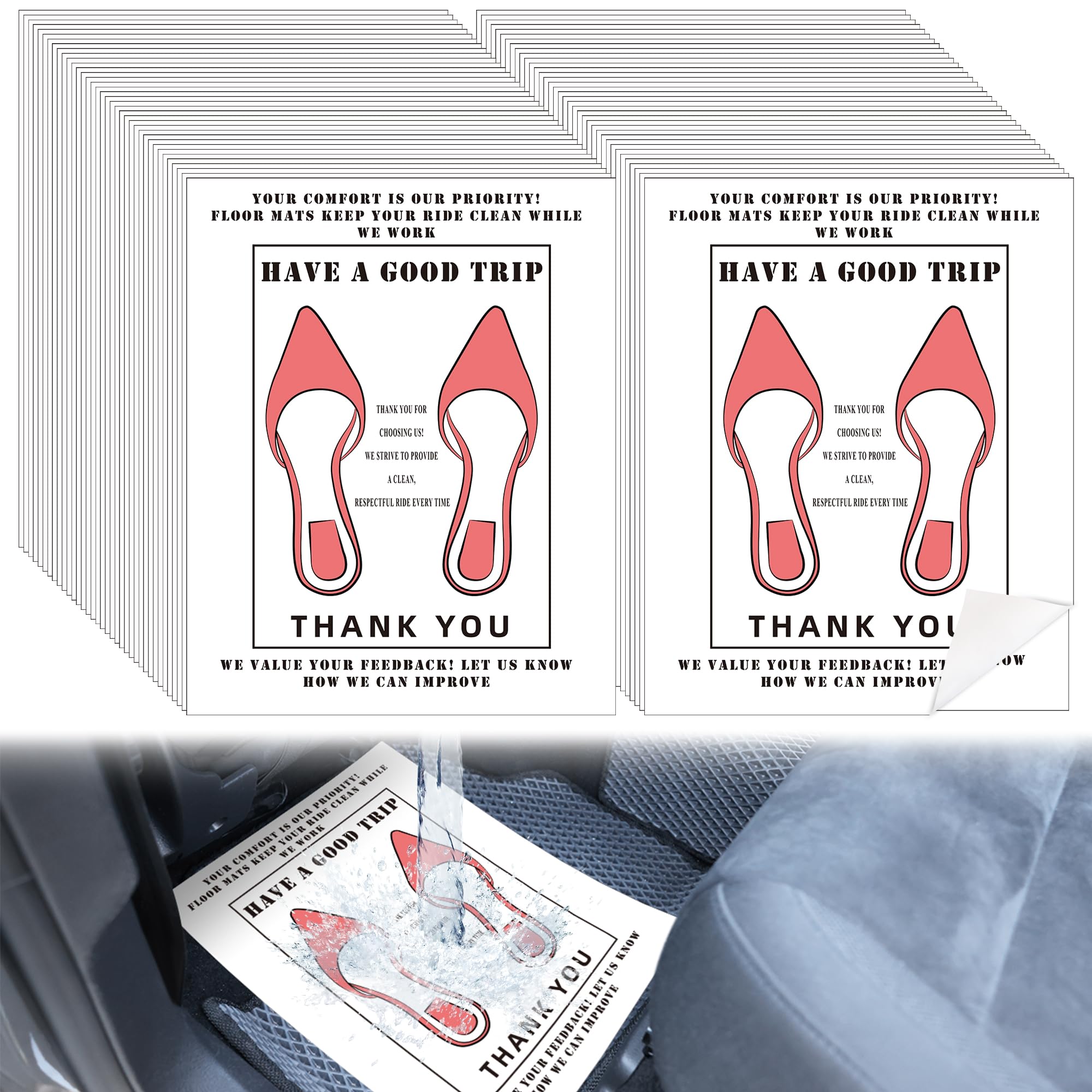 100 PCS Kraft Paper Floor Mats for Car AHIER 20 H x 16 W Disposable Waterproof Vehicle Paper