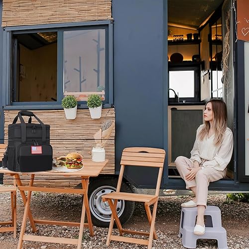 Miniatura 7 de Lonchera aislada de 16 L para hombres y mujeres, lonchera táctica de doble cubierta con forro resistente a fugas, correa de hombro ajustable para el