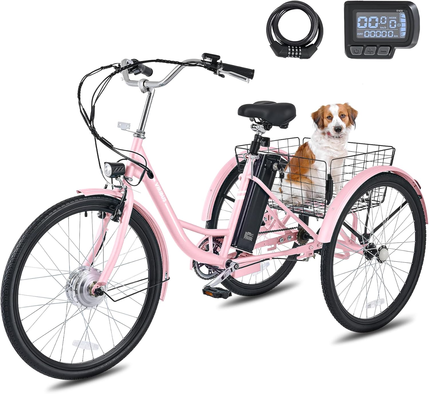 VIRIBUS electric bike - 468W motor, 468Wh battery, 31mi range - Cruiser Bike, Electric Bike