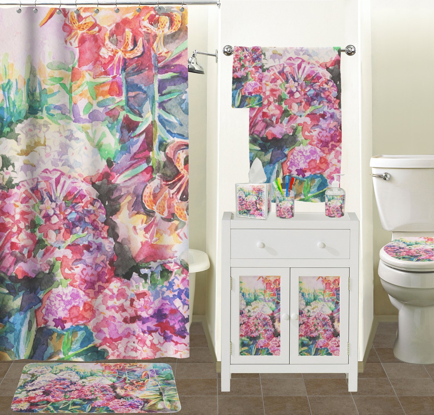 RNK Shops Watercolor Floral Tissue Box Cover