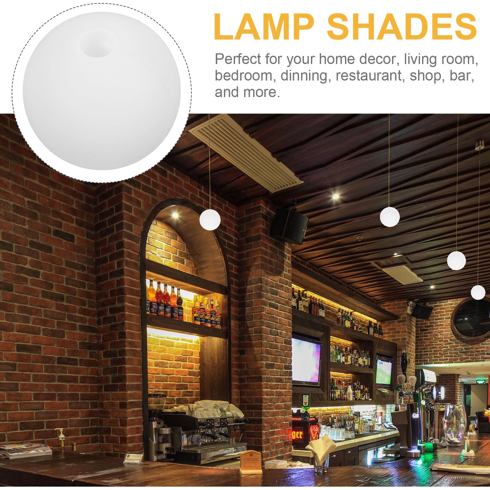 OATIPHO Globe Lampshade 3.94 Inch Acrylic Ball Lamp Shade Replacement for Wall and Post Lights Indoor Lighting Cover Soft Diffused Light - Image 4