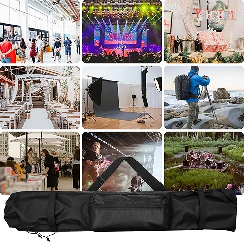 Miniatura 9 de Funda de transporte para soportes de luz de fondo, bolsa de almacenamiento de trípode de nailon resistente de 36 pulgadas con correa para el hombro,