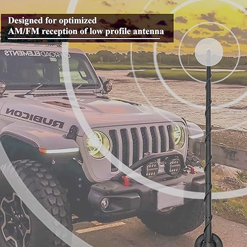 Miniatura 7 de KSaAuto Antena de 16 pulgadas para Jeep Wrangler JK JL JKU JLU Gladiator JT, accesorios exteriores Jeep, reemplazo de antena Jeep, actualización de