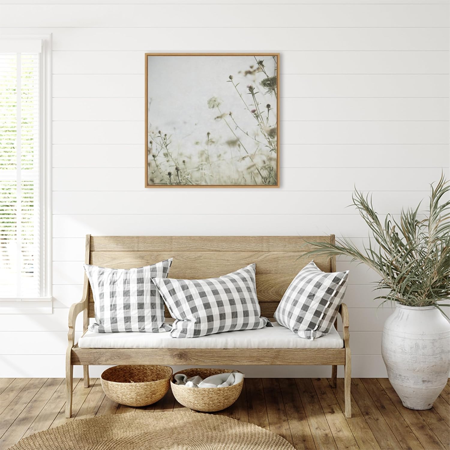 Amanti Art Framed Canvas Wall Art 30x30 Wild Flowers II No Texture by Deborah Revell, Framed Wall Art Canvas, Abstract Artwork, Modern Decor, Large Poster Painting for Living Room, Bedroom, Bathroom,