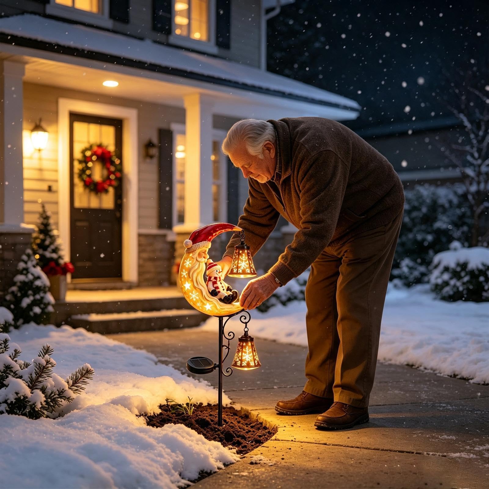 Natalizie a Paletto per Esterni Lanterna LED Impermeabile da Sentiero | Esterno per Giardino per Giardinieri Paesaggisti Percorsi Vialetti Passerelle Prato Patio Deck Aiuole Cortile