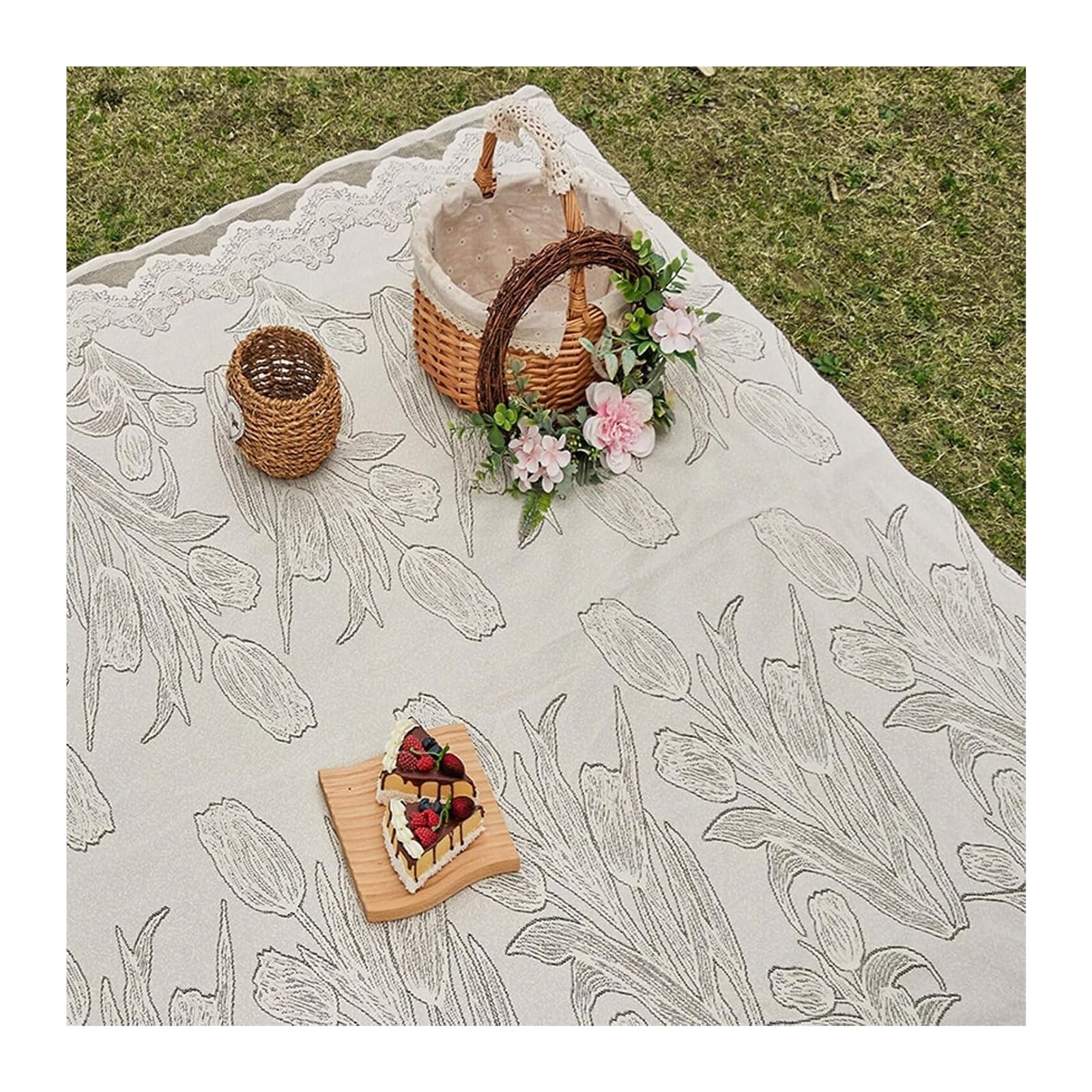 Tapis de Pique-Nique en Dentelle Polyester