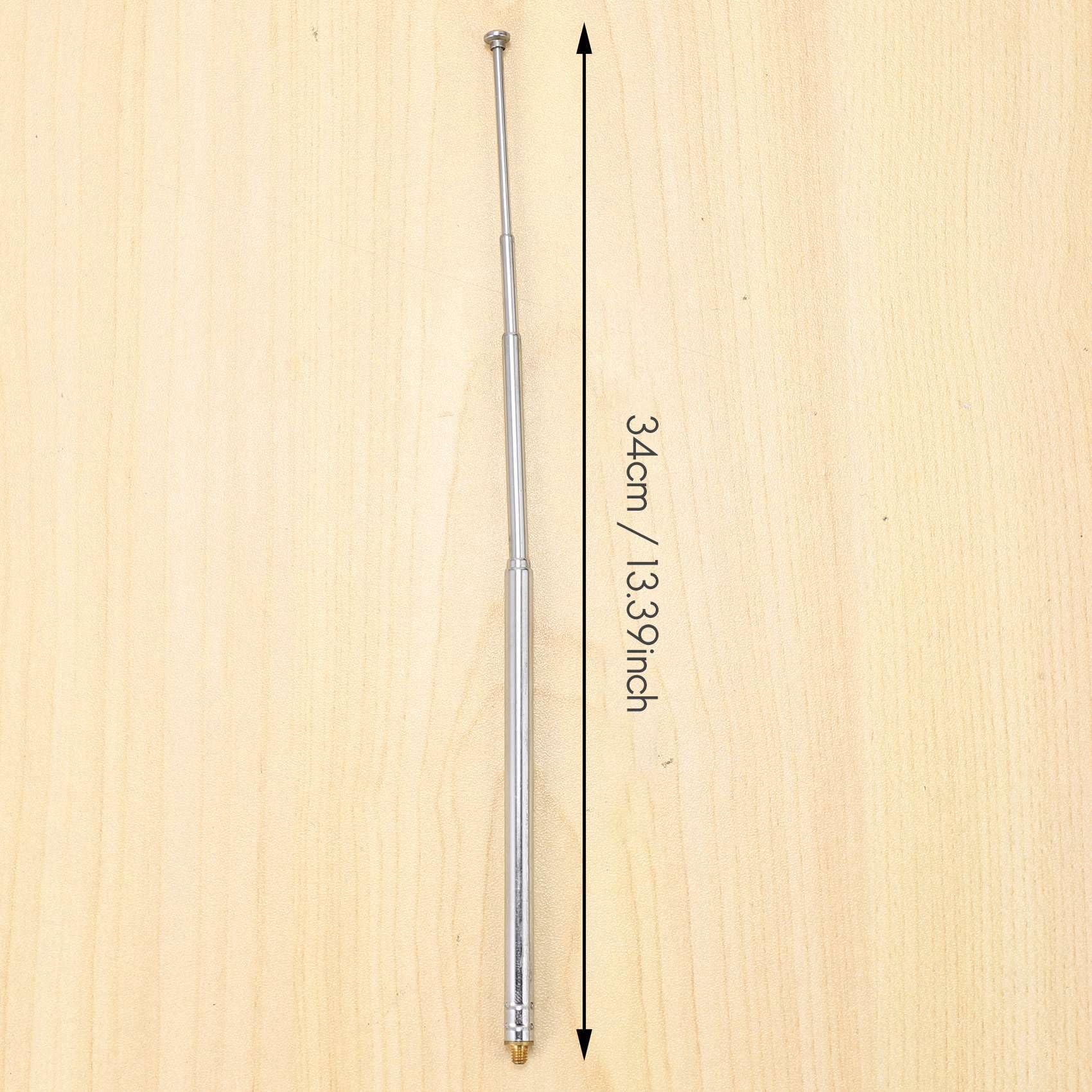 Antenne télescopique 5 sections avec filetage extérieur de 3 mm pour voiture radiocommandée, argentée