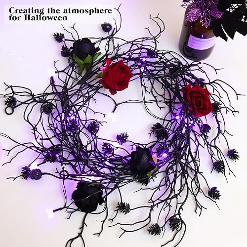 Miniatura 9 de RECUTMS Guirnalda de hojas de roble de otoño, 2 piezas, decoración de otoño para el hogar, guirnalda de hojas de roble artificiales, decoración de