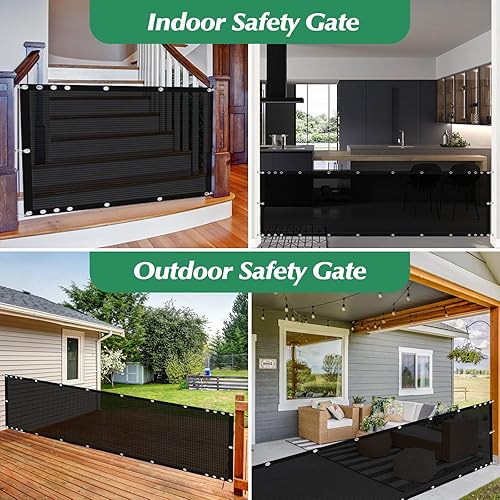 Miniatura 7 de Paquete de 2 puertas de malla extra anchas de 120 pulgadas para mascotas con aberturas grandes, puertas de malla para mascotas de 41 pulgadas de