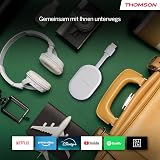 Thomson Go Cast 152 Streaming Dongle, 4K UHD Google TV, Voice Control, Google Cast, Dolby Atmos, Dolby Digital+, HDR10, Portable, 2 GB RAM, 32 GB Storage - 4