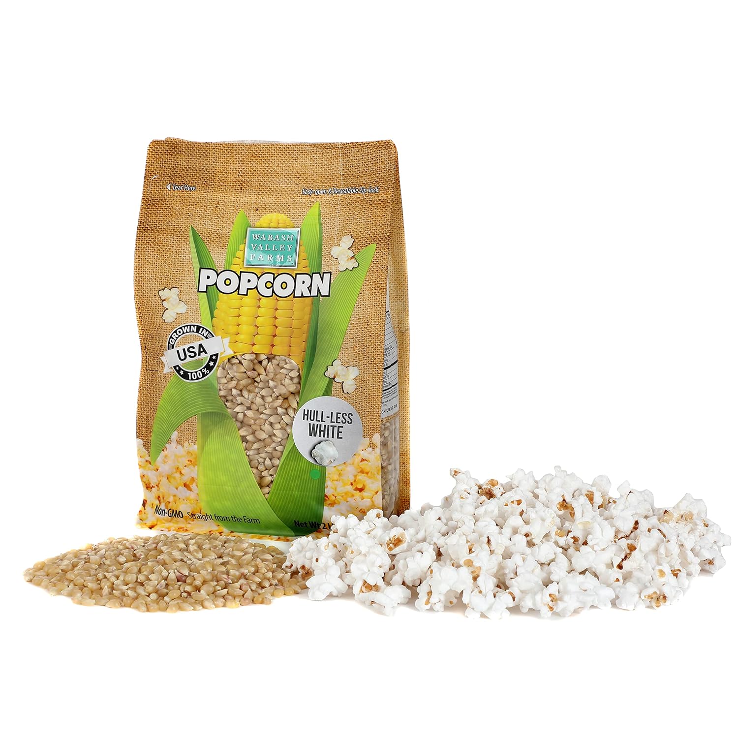 Wabash Valley Farms Popcorn Kernels HullLess Baby White