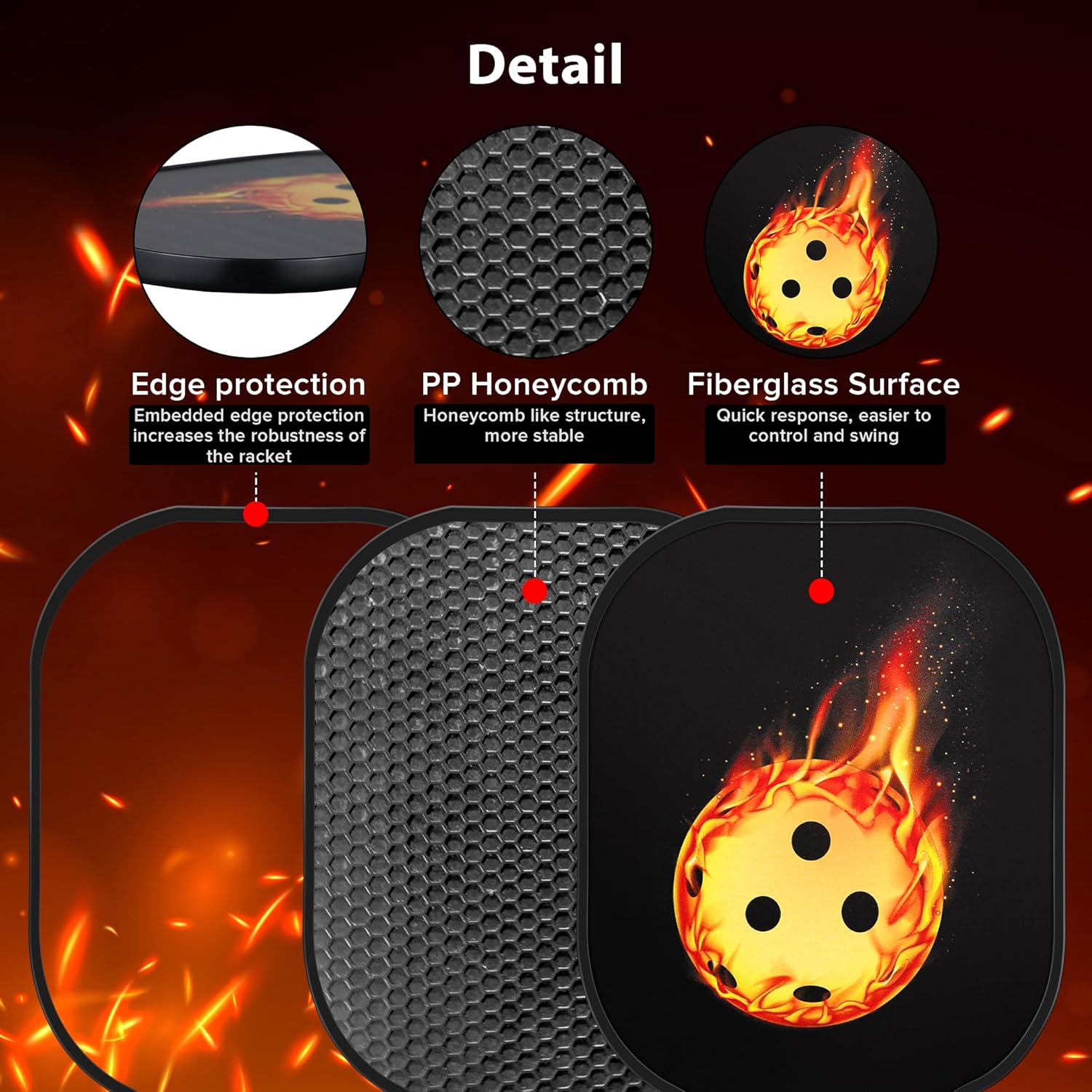 Premium Pickleball Paddles Set of 2-𝙐𝙎𝘼𝙋𝘼 𝙎𝙩𝙖𝙣𝙙𝙖𝙧𝙙 𝗙𝗶𝗯𝗲𝗿𝗴𝗹𝗮𝘀𝘀 Surface Pickleball Rackets Set-Lightweight Pickleball Paddles with 4 Pickle Balls, 2 Cooling Towels and 1 Carry Bag